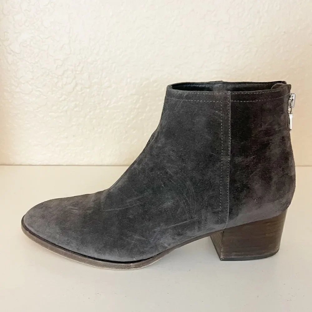 Rag & Bone Wesley Gray Suede Ankle Boots Size 38.5